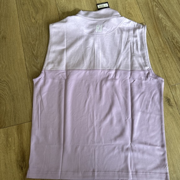Foot Joy FJ Men's Heather Yoke 1/2 Zip Vest Lavender Golf Pullover Medium - Picture 6 of 10